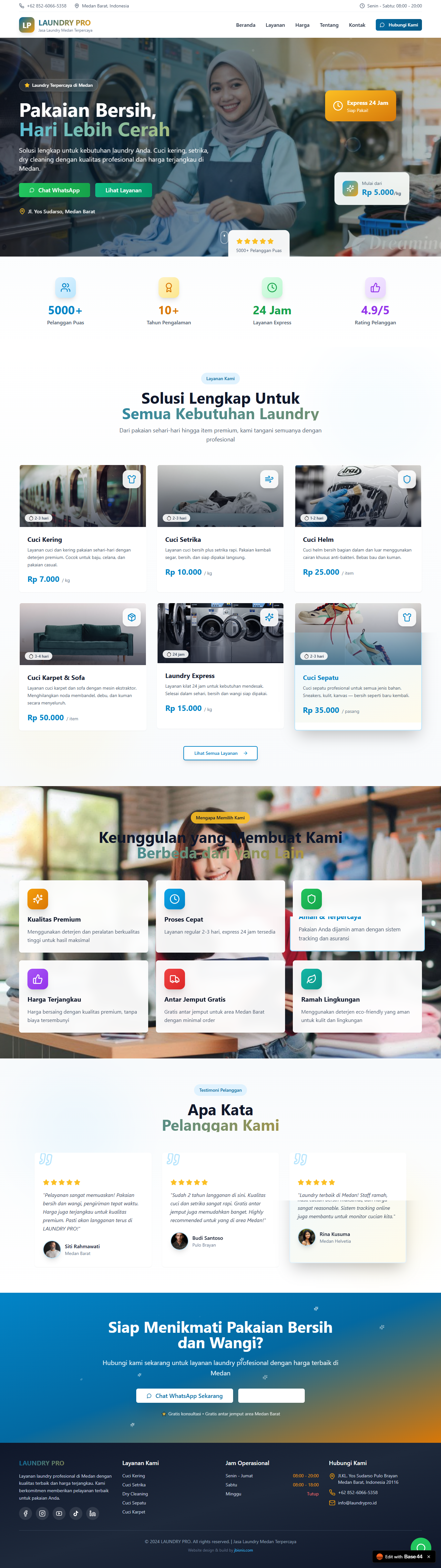 Website usaha laundry pro